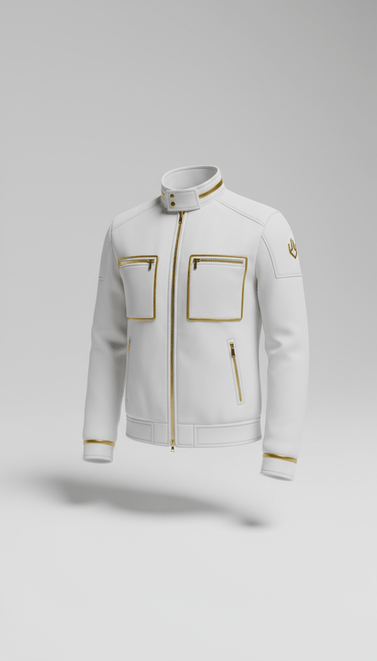 Statement Jacket Scandi White Gold Accents - EMZY♾️ EMZY♾️